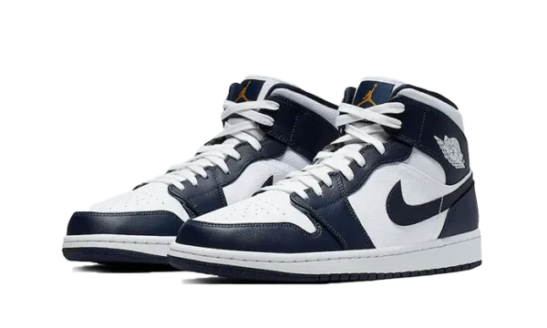 Nike Air Jordan 1 Mid White Metallic Gold Obsidian