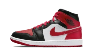 Nike Air Jordan 1 Mid White Bred Toe